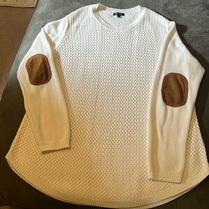 Lety & Me Beautiful cream with brown suede elbow patches